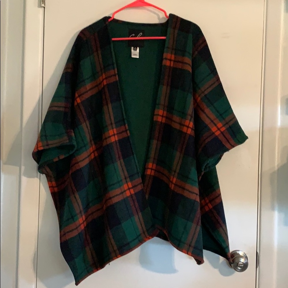 Plaid shawl/ jacket